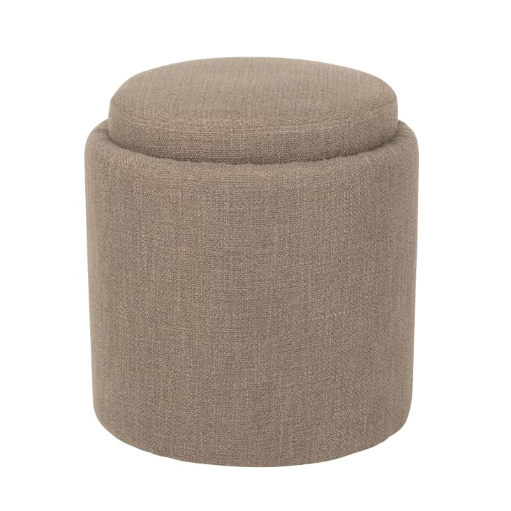 Maisons du Monde Azir - Puf redondo de tela gris Oferta exclusiva