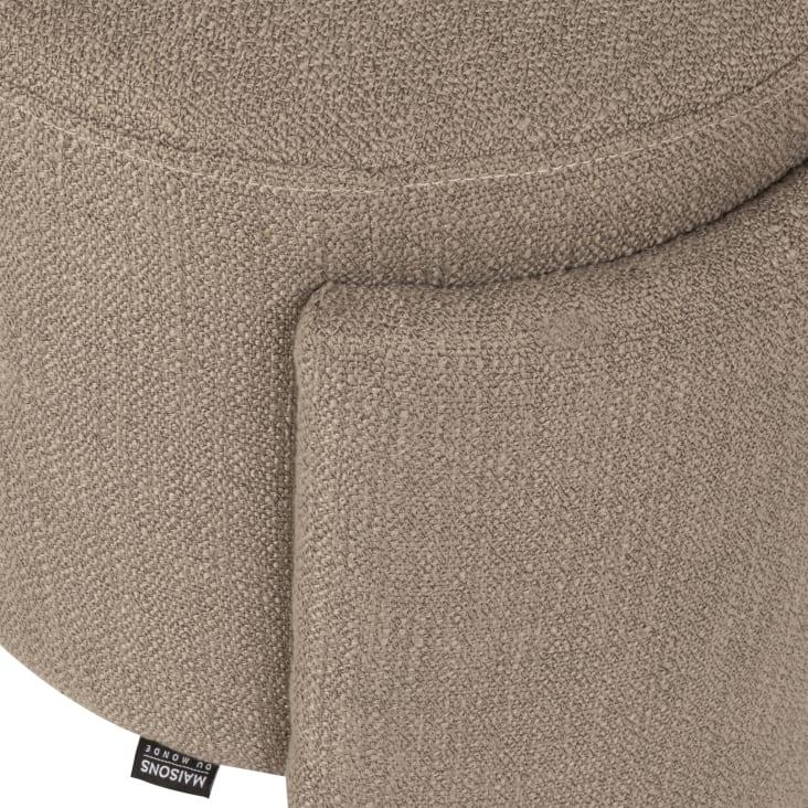 Maisons du Monde Azir - Puf redondo de tela gris Oferta exclusiva