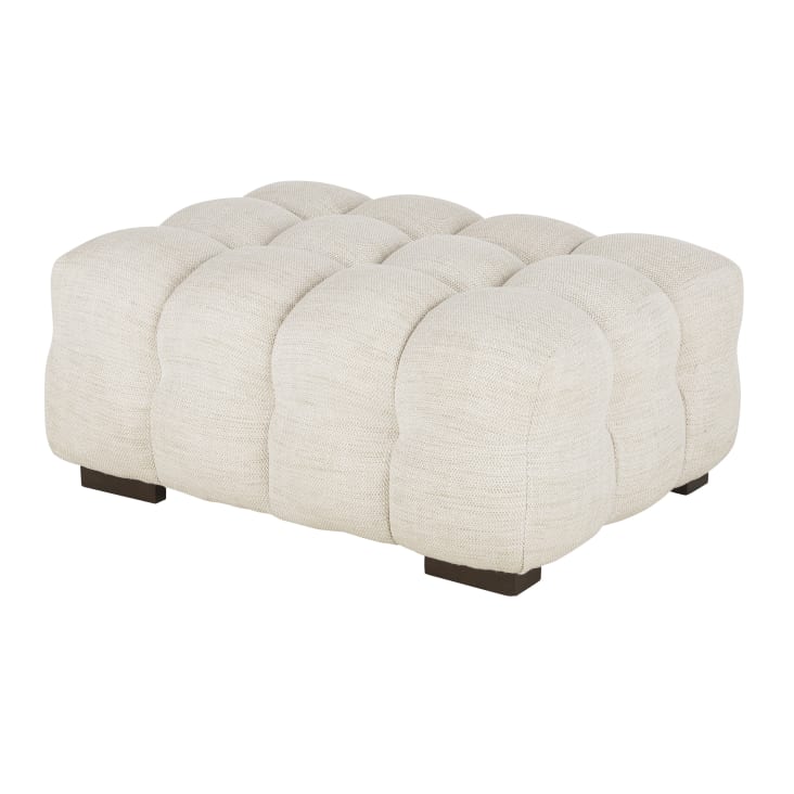 Maisons du Monde Lilo - Puf de tela beige Descuento por venta flash