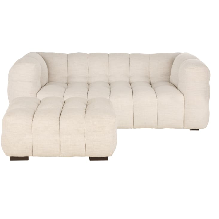 Maisons du Monde Lilo - Puf de tela beige Descuento por venta flash