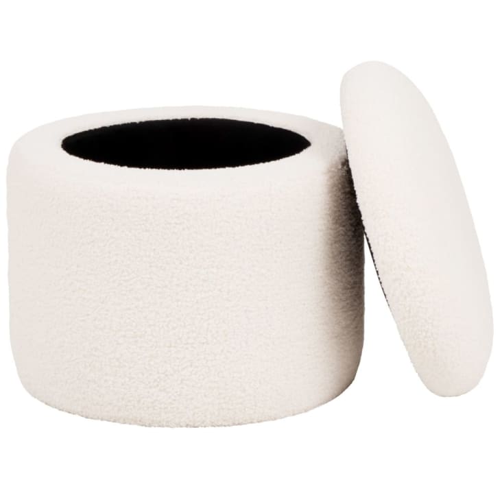 Maisons du Monde HERACLES - Puf de rizo con espacio de almacenamiento color crudo Ofertas de temporada