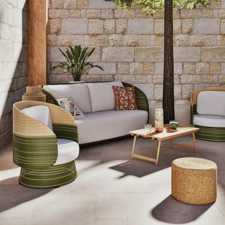 Maisons du Monde Bandug - Puf de jacinto de agua trenzado Ofertas especiales