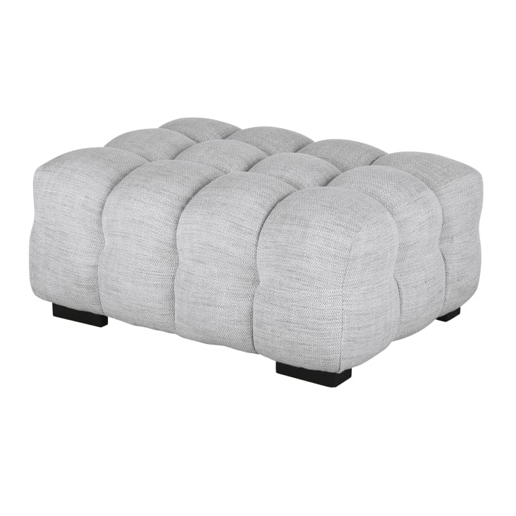 Maisons du Monde Lilo - Puf de tela gris claro Precio ultrabajo