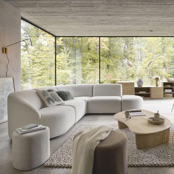 Maisons du Monde ANTHIME - Pufs gris claro y blanco (x2) Devoluciones gratuitas