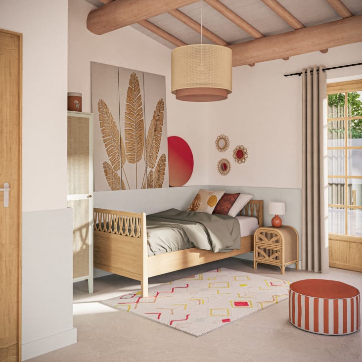 Maisons du Monde CHRISTEL - Puf inflable naranja y blanco En línea