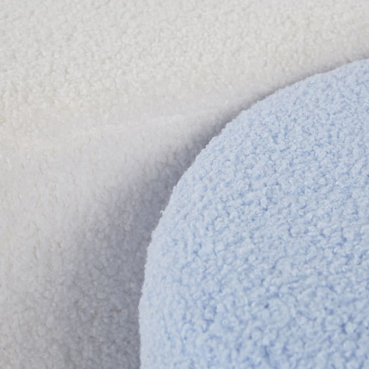 Maisons du Monde ANTHIME - Pufs de tejido efecto lana rizada blanco y azul (x2) Outlet