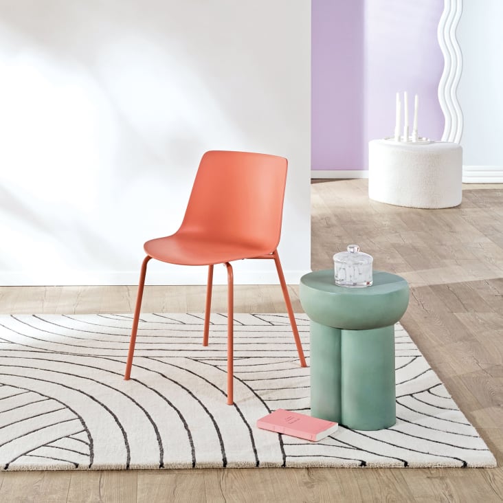 Maisons du Monde ANTHIME - Pufs de tejido efecto lana rizada blanco y azul (x2) Outlet