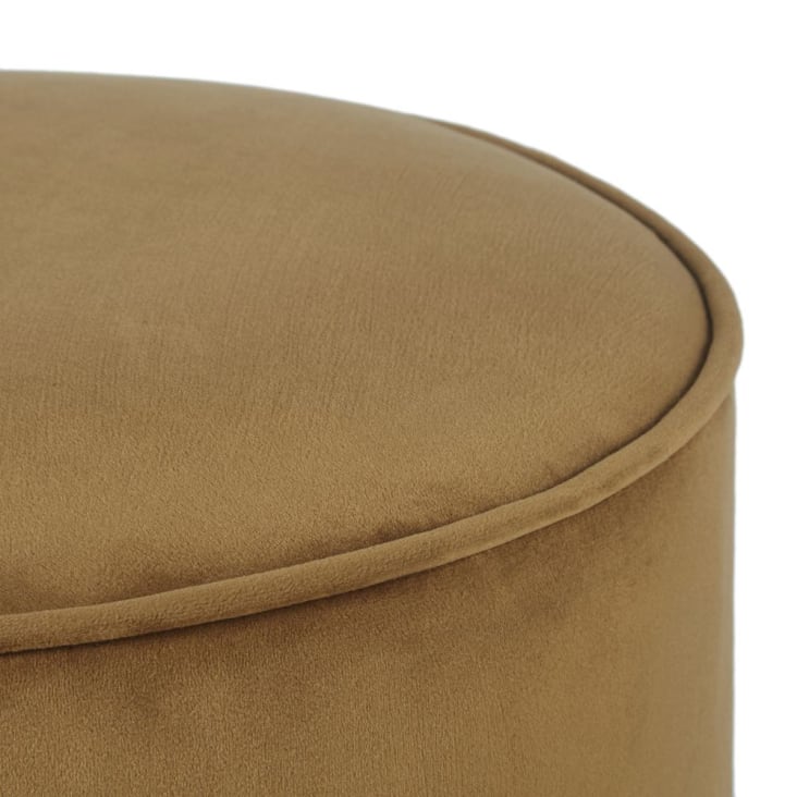 Maisons du Monde Blackhill Business - Puf profesional de terciopelo reciclado ocre Outlet online