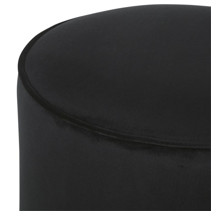 Maisons du Monde Blackhill Business - Puf profesional de terciopelo negro Rebajas