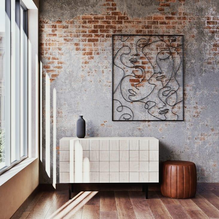 Maisons du Monde ASHER - Puf redondo de cuero marrón Ofertas