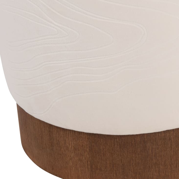 Maisons du Monde MARYSE - Puf redondo blanco roto Venta caliente