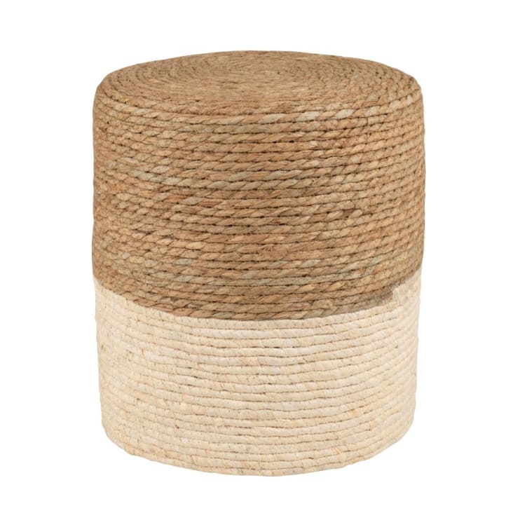 Maisons du Monde OMAR - Puf trenzado de yute en beige y marrón