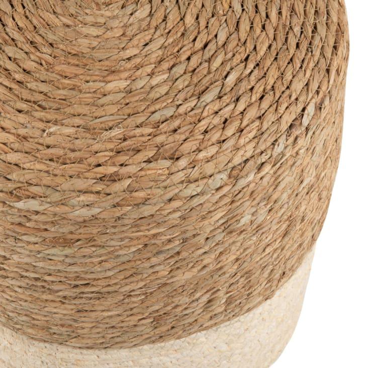 Maisons du Monde OMAR - Puf trenzado de yute en beige y marrón En oferta