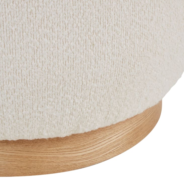 Maisons du Monde Orlli - Puf tapizado en tejido rizado color crudo Gran oferta