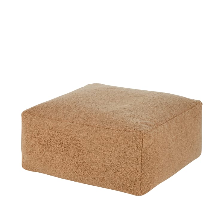 Maisons du Monde Isi - Puf cuadrado de poliéster reciclado beige 65x30 Los más vendidos