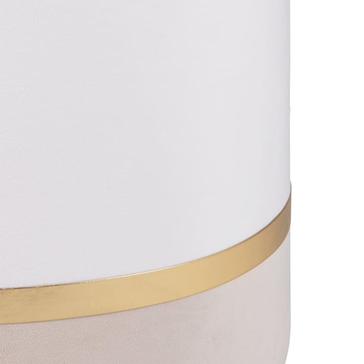 Maisons du Monde MANDURIAN - Puf redondo de terciopelo crudo y dorado Ventas relámpago