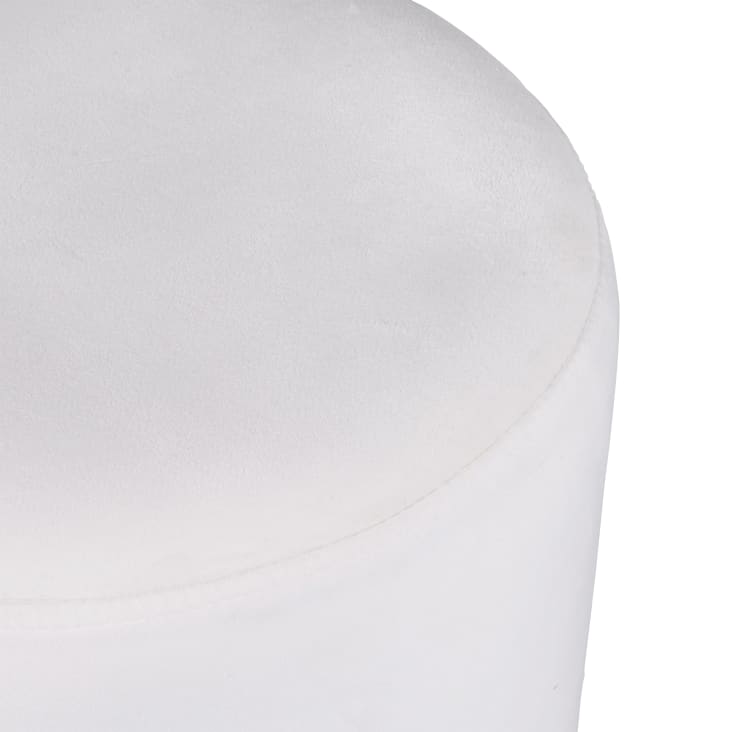 Maisons du Monde MANDURIAN - Puf redondo de terciopelo crudo y dorado Ventas relámpago