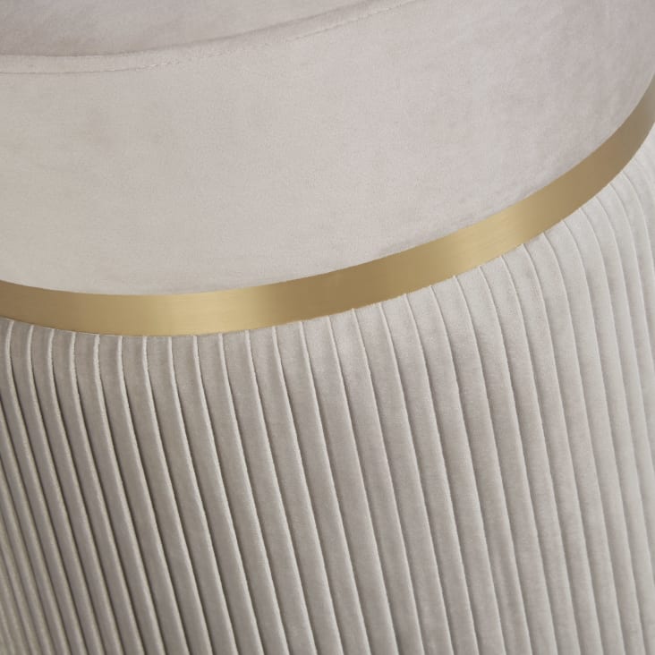 Maisons du Monde Pamona - Puf beige y dorado Descuento