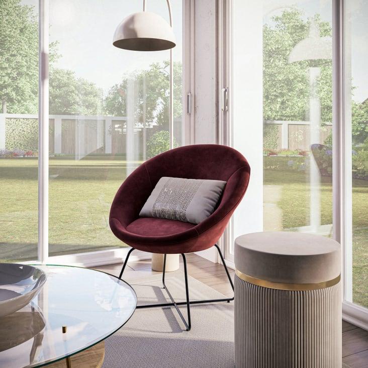 Maisons du Monde Pamona - Puf beige y dorado Descuento
