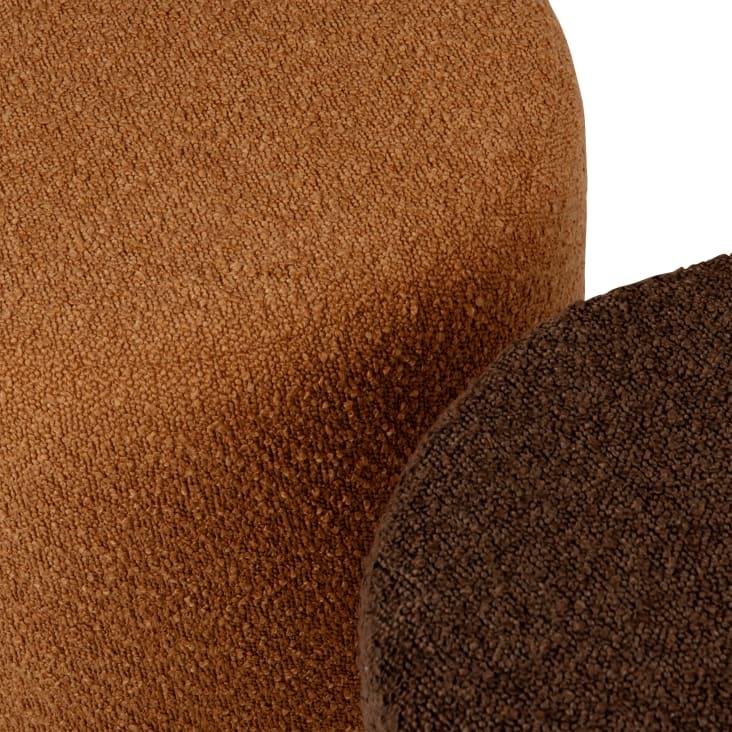 Maisons du Monde Basile - Puf redondo de tela rizada marrón claro y oscuro Tienda