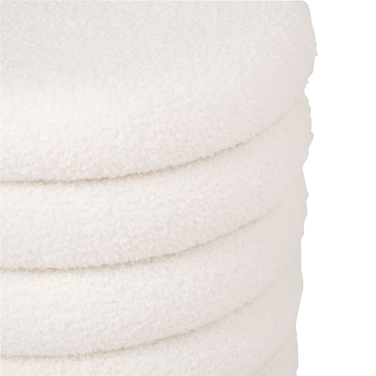 Maisons du Monde LEIA - Puf de tela rizada con almacenaje color crudo Tienda