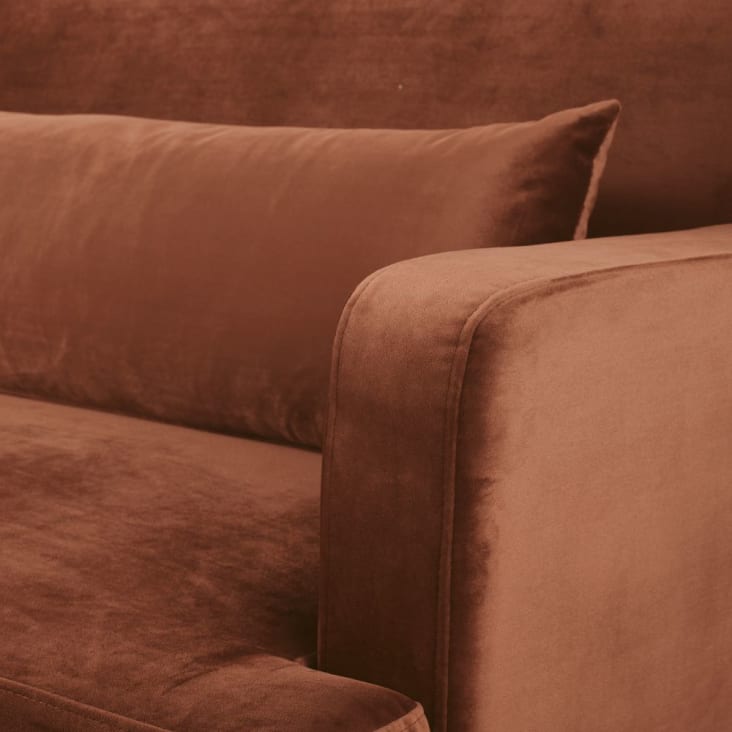 Maisons du Monde Elvis - Sofá clic-clac de 4plazas de terciopelo marrón ardilla Envío gratis