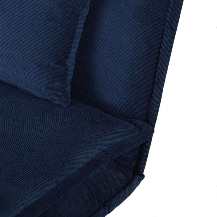 Maisons du Monde Hallen - Sofá de 1 plaza de terciopelo azul marino Últimos 3 días