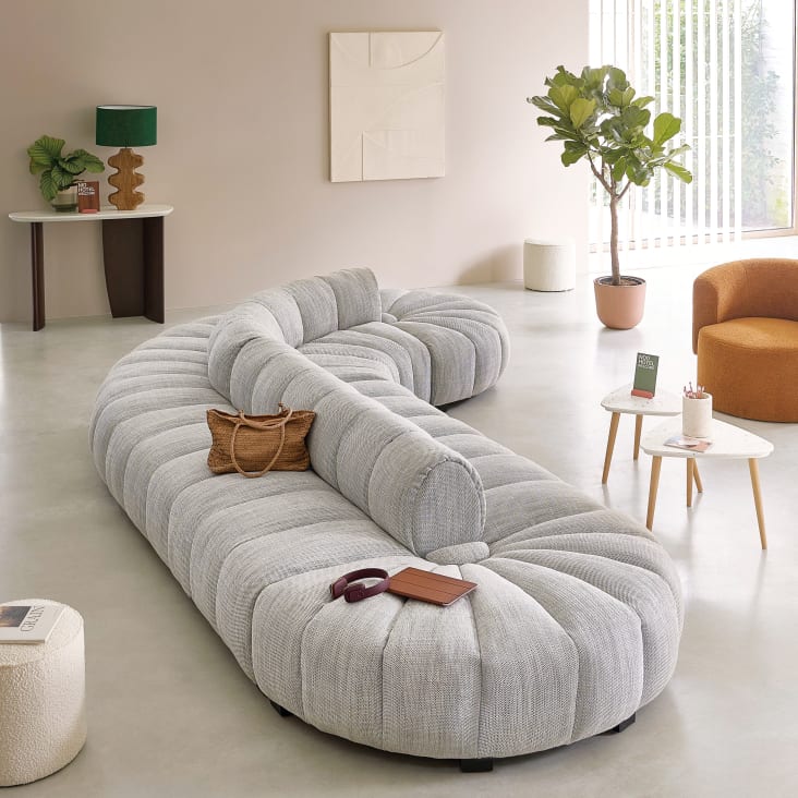 Maisons du Monde Blackhill Business - Puf profesional en color blanco ÚLTIMAS EDICIONES