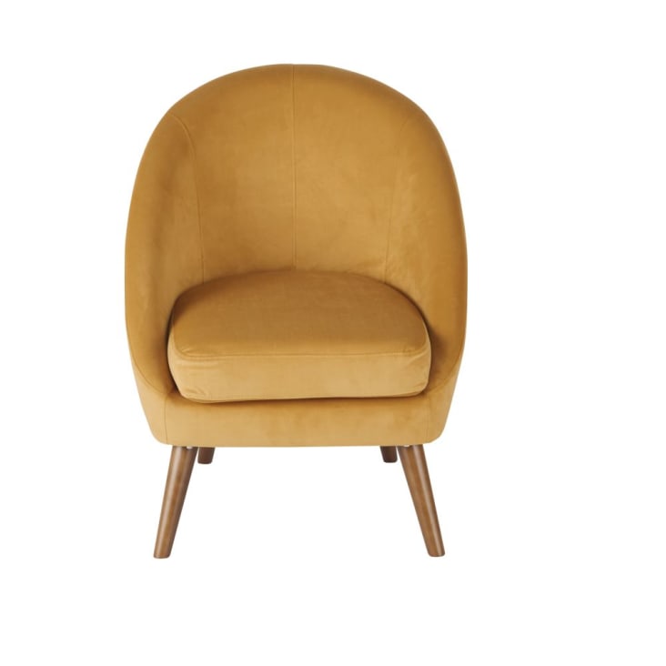 Maisons du Monde Suzie - Sillón vintage de terciopelo ocre Último día