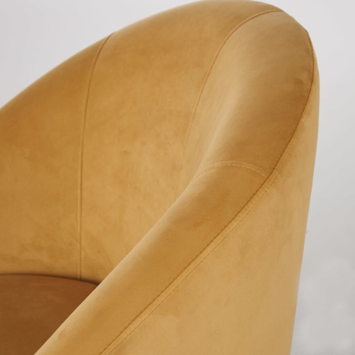 Maisons du Monde Suzie - Sillón vintage de terciopelo ocre Último día