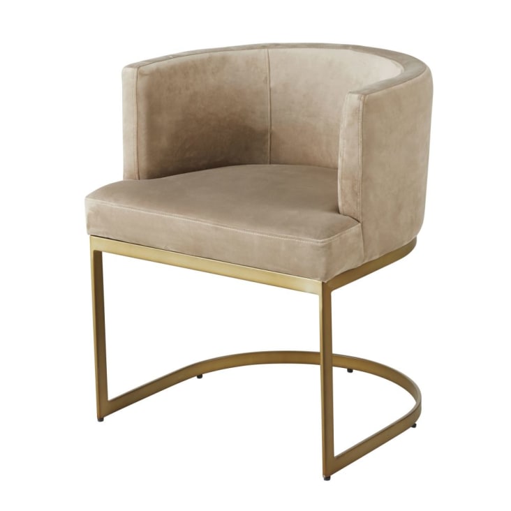 Maisons du Monde Requiem - Sillón de terciopelo marrón con patas de acero de color latón