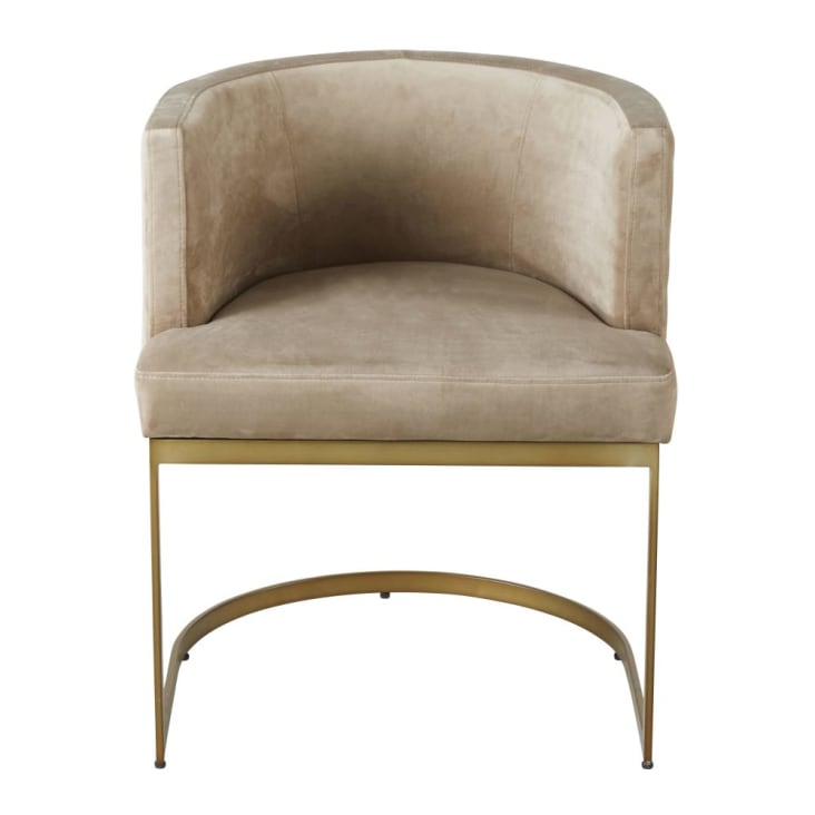 Maisons du Monde Requiem - Sillón de terciopelo marrón con patas de acero de color latón Precio de fábrica