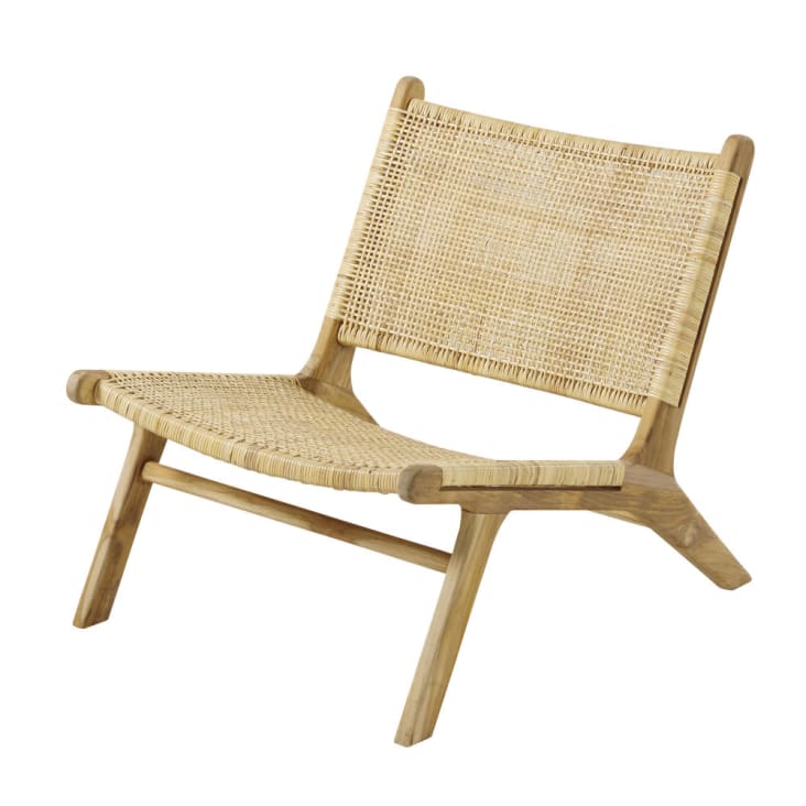 Maisons du Monde Ticao - Sillon de ratán trenzado y teca reciclada
