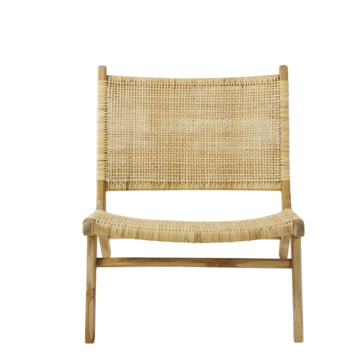 Maisons du Monde Ticao - Sillon de ratán trenzado y teca reciclada Promoción por tiempo limitado