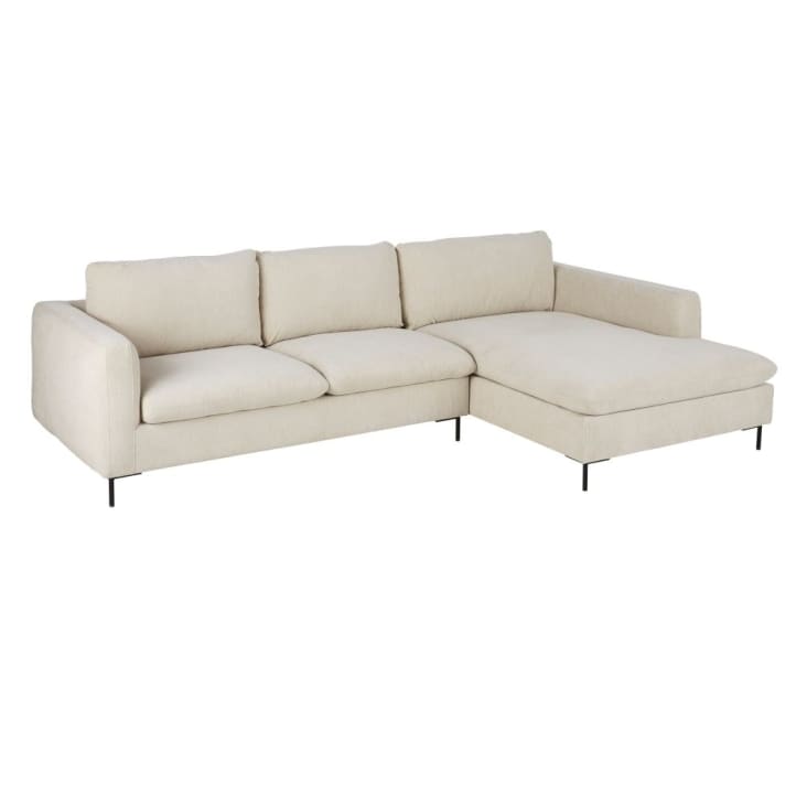 Maisons du Monde City - Sofá esquinero derecha de 4/5 plazas beige moteado Superdescuento