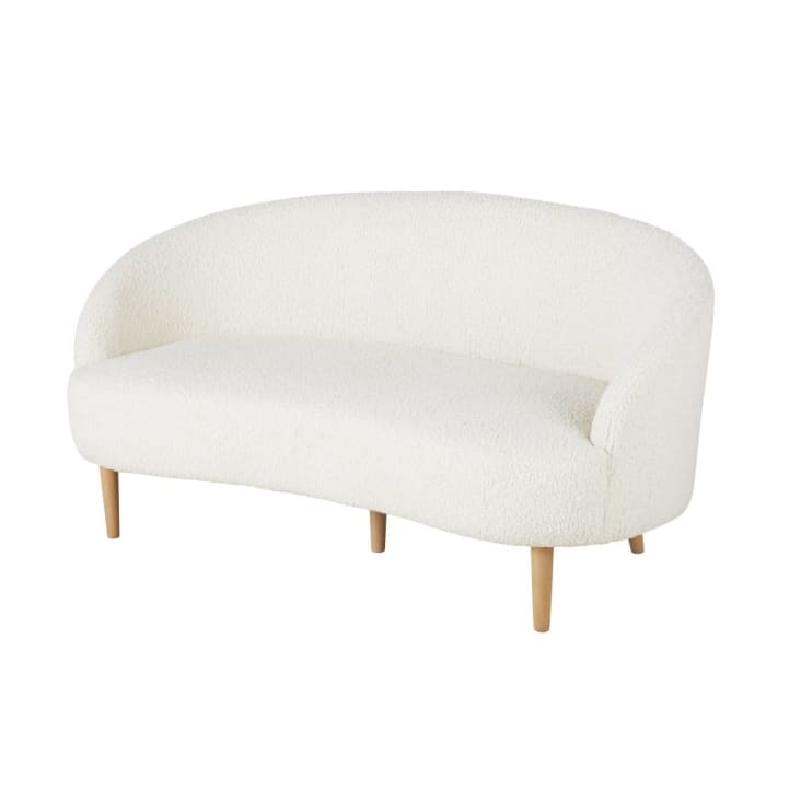 Maisons du Monde Spy - Sofá de 2/3 plazas de rizo blanco Tienda de fábrica