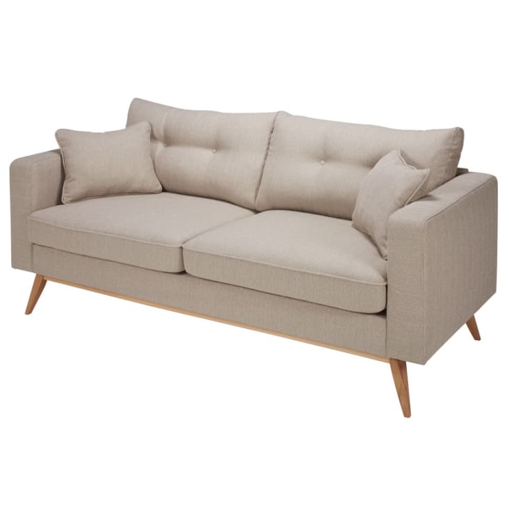 Maisons du Monde Brooke - Sofá escandinavo 3 plazas beige jaspeado Limitado a 3 días
