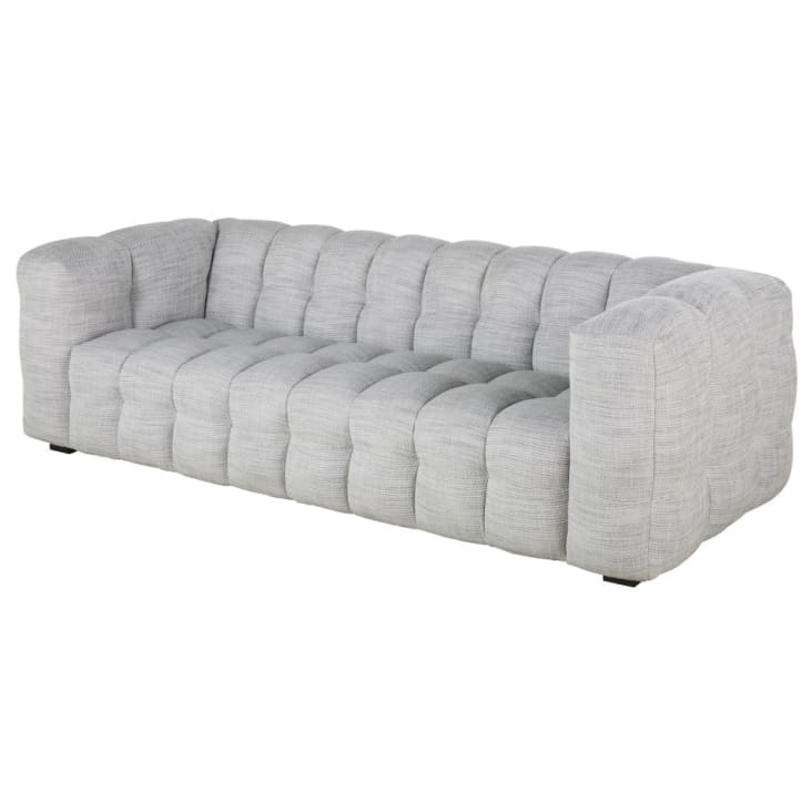 Maisons du Monde Lilo - Sofá de 3 plazas de tela gris claro moteado Precios de Black Friday