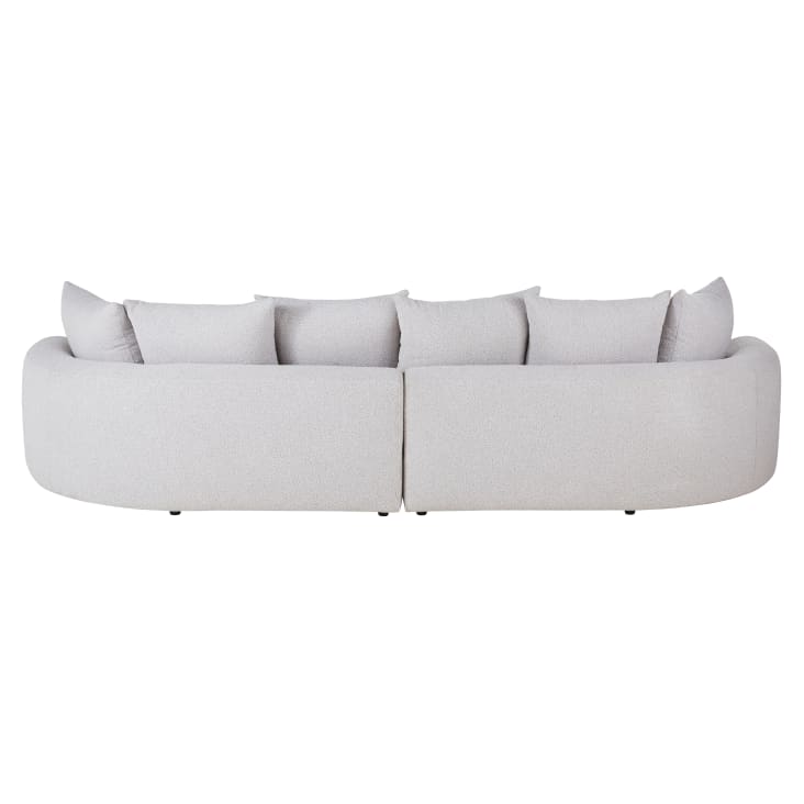 Maisons du Monde Seal - Sofá de 6/7 plazas de tela de rizo gris claro moteado En oferta