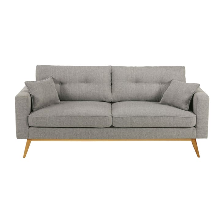 Maisons du Monde Brooke - Sofá escandinavo 3 plazas gris claro