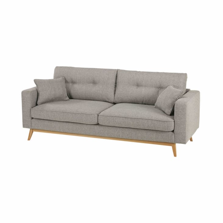 Maisons du Monde Brooke - Sofá escandinavo 3 plazas gris claro Descuentos del mes