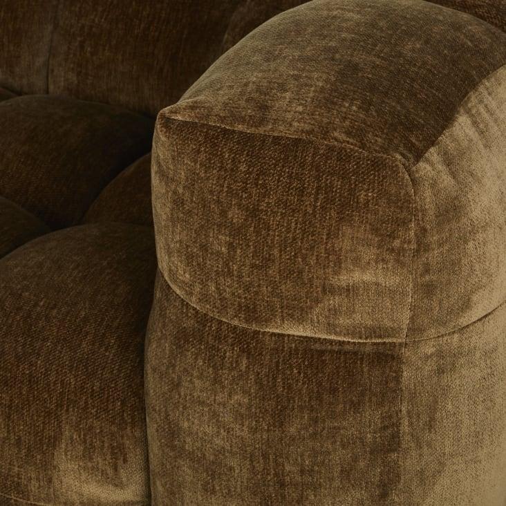 Maisons du Monde Lilo - Sofá de 3/4 plazas de terciopelo verde caqui Oferta exclusiva