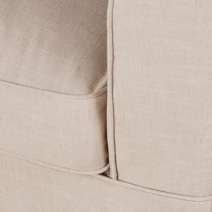 Maisons du Monde Barcelone - Sofá de 3/4 plazas efecto lino arrugado beige Descuento por venta flash