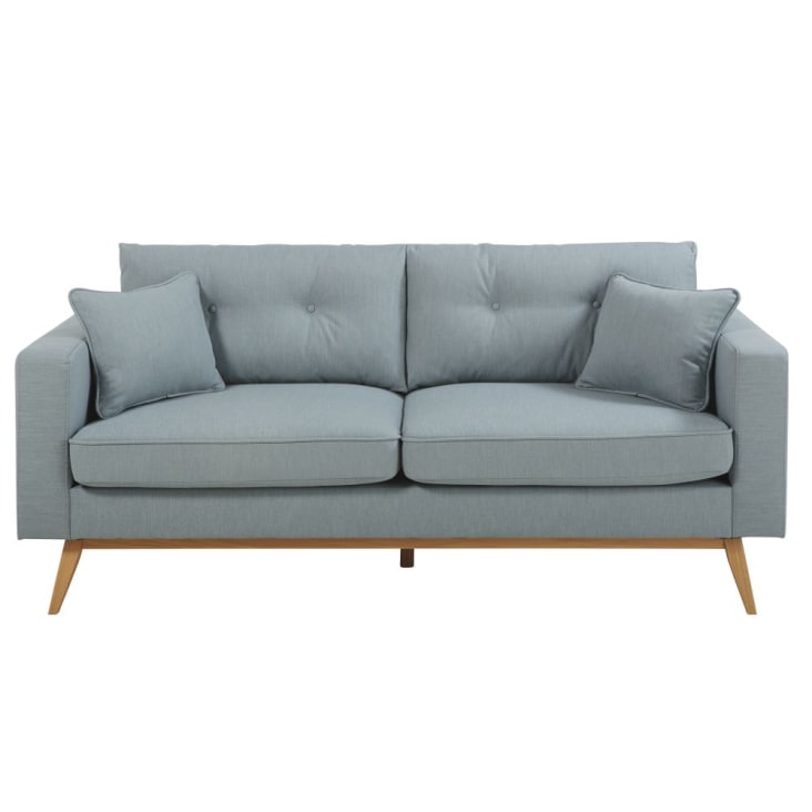 Maisons du Monde Brooke - Sofá de estilo escandinavo de 3/4 plazas azul glaciar
