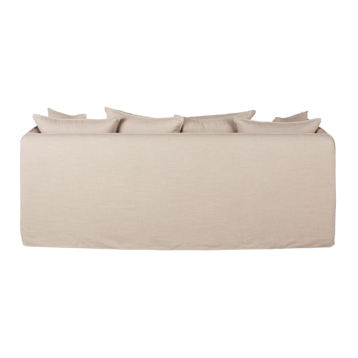 Maisons du Monde Louvain - Sofá cama de 3/4 plazas de tela beige efecto lino colchón 10 cm Precio ultrabajo
