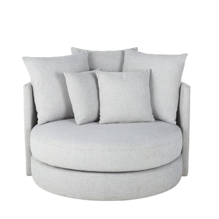 Maisons du Monde Dita - Sofá redondo de 2 plazas gris