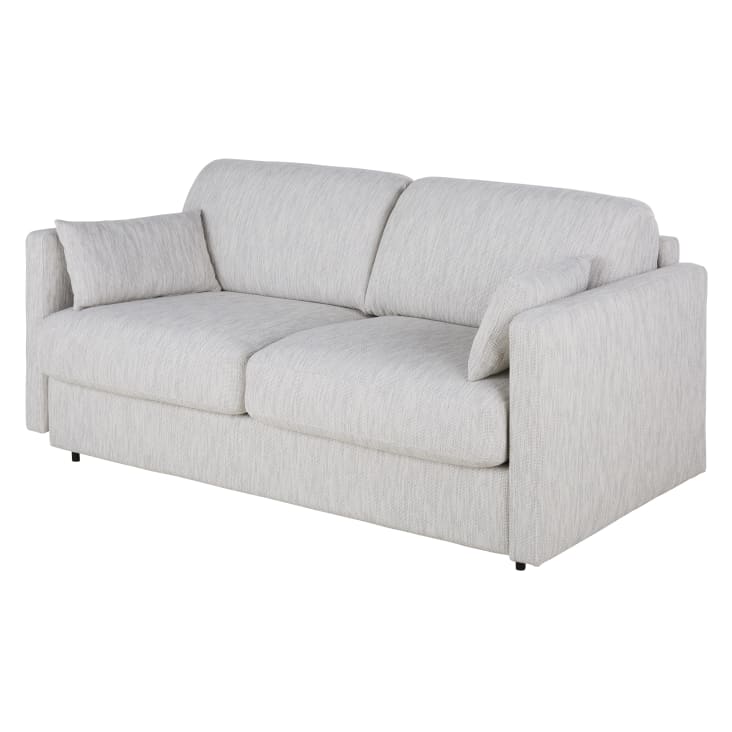 Maisons du Monde Julian - Sofá cama de 2/3 plazas de tela reciclada gris claro colchón de 18 cm Outlet online