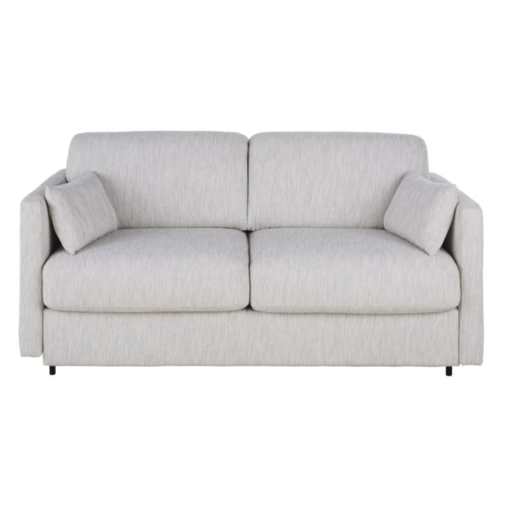 Maisons du Monde Julian - Sofá cama de 2/3 plazas de tela reciclada gris claro colchón de 18 cm Outlet online