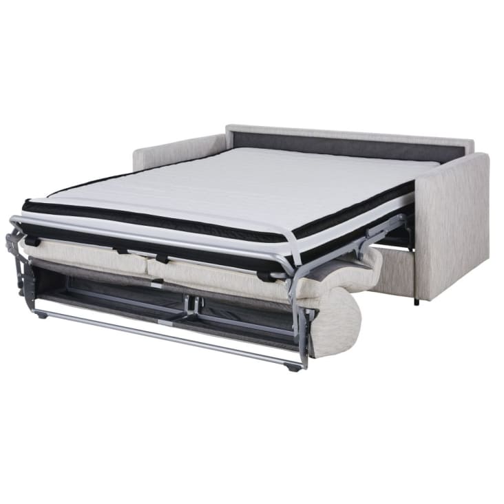 Maisons du Monde Julian - Sofá cama de 2/3 plazas de tela reciclada gris claro colchón de 18 cm Outlet online
