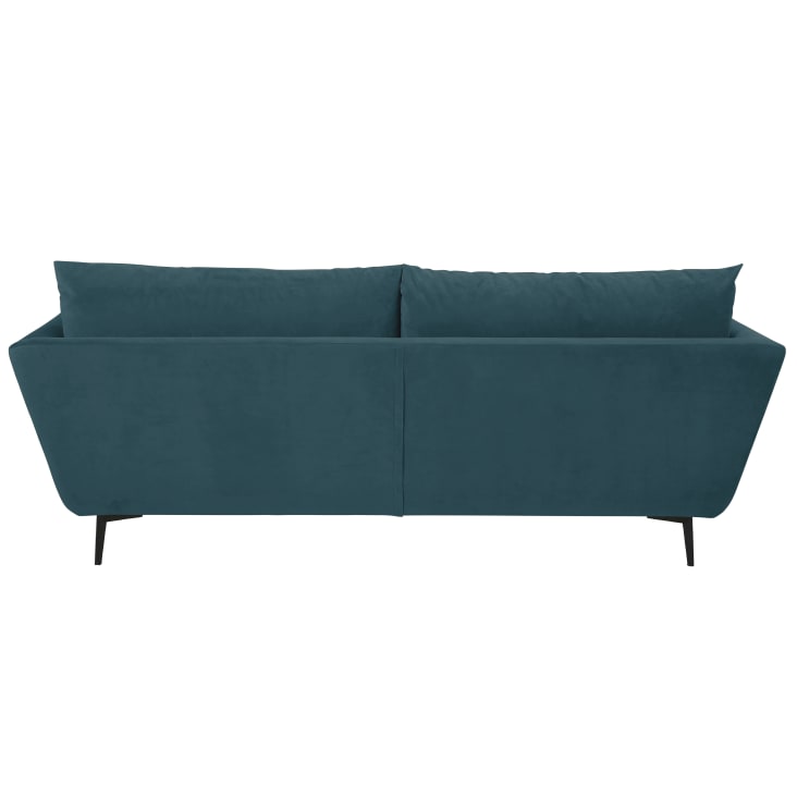 Maisons du Monde Prague - Sofá de 2/3 plazas de terciopelo azul petróleo Rebajas